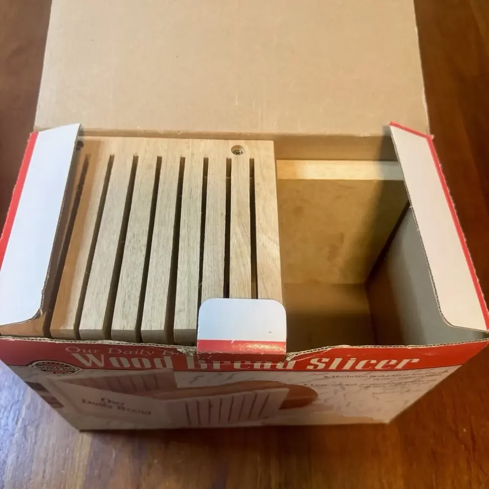 Norpro Our Daily Bread Hardwood Bread Slicer Guide Vintage Wooden Large